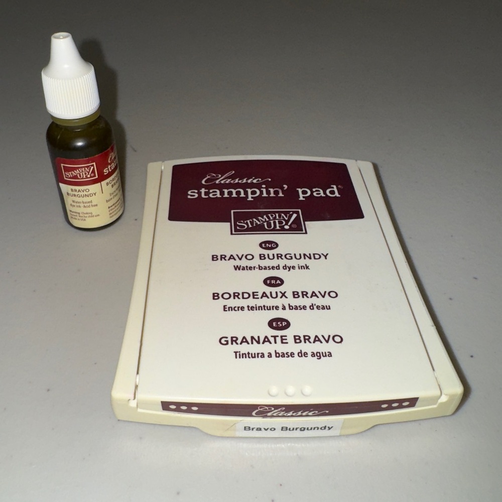 Stampin' Up Ink Pad Set Bravo Burgundy Classic Refill Ink Bottle Scrapbook Craft